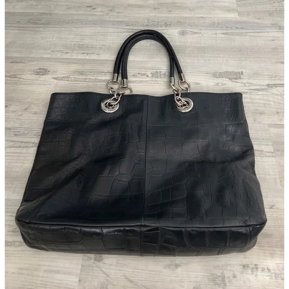 CYNTHIA Rowley Dark Blue Leather Tote - Picture 3 of 9